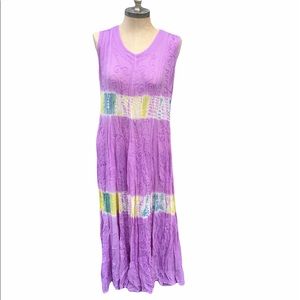 Pretty Purple lightweight Tie Dye Summer Dress Large